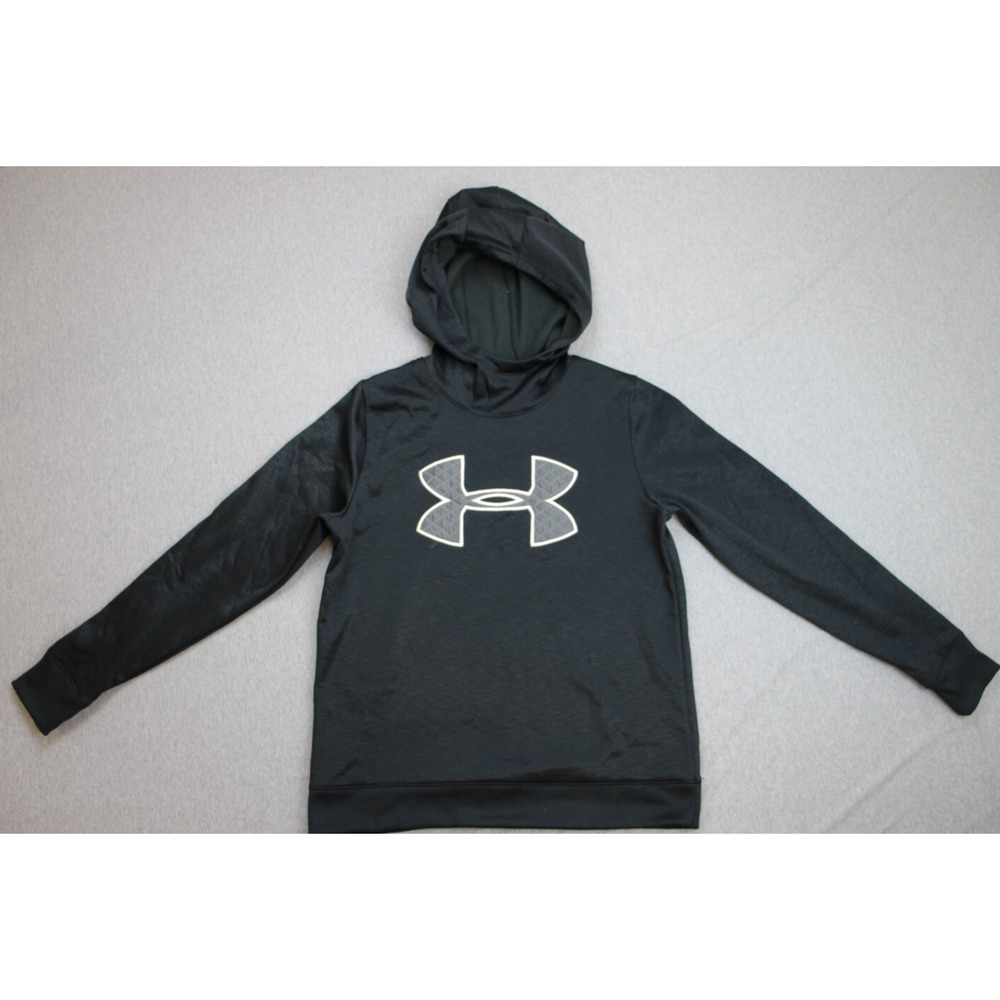Under Armour Hoodie Mens Medium Black Cold Gear Fleece Loose Fit Long Sleeve - Picture 1 of 6